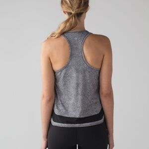 Lululemon Smooth Stride Tank (UV Protection) Sea Spray Alpine White Dark Chrome
